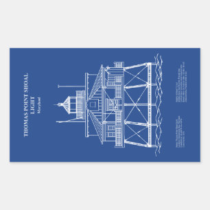 Vuurtoren Thomas Point Shoal - Maryland - AD Rechthoekige Sticker