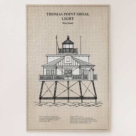 Vuurtoren Thomas Point Shoal - Maryland - SBD Legpuzzel (Verticaal)