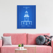 Vuurtoren Tillamook Rock - Oregon - AD Canvas Afdruk (Insitu (Woonkamer))