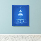 Vuurtoren Tillamook Rock - Oregon - AD Canvas Afdruk (Insitu (Houten vloer))