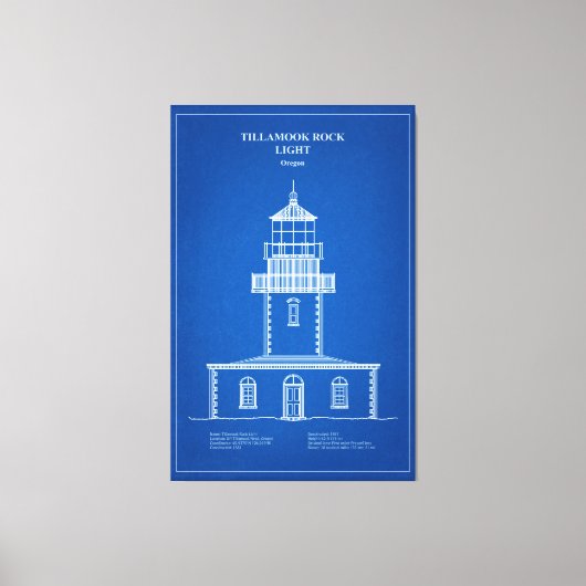 Vuurtoren Tillamook Rock - Oregon - AD Canvas Afdruk (Voorkant)