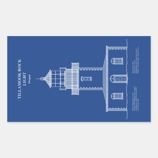 Vuurtoren Tillamook Rock - Oregon - AD Rechthoekige Sticker (Voorkant)