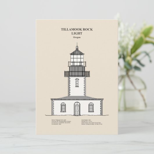Vuurtoren Tillamook Rock - Oregon - SBD Bedankkaart (Staand voorkant)