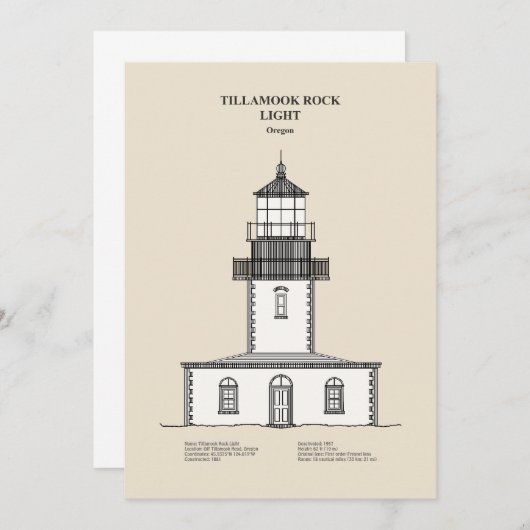 Vuurtoren Tillamook Rock - Oregon - SBD Bedankkaart (Voorkant / Achterkant)