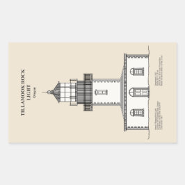 Vuurtoren Tillamook Rock - Oregon - SBD Rechthoekige Sticker