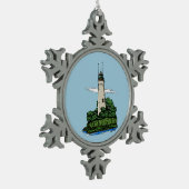 vuurtoren tin sneeuwvlok ornament (Links)