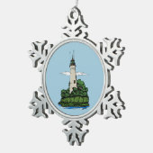 vuurtoren tin sneeuwvlok ornament (Rechts)