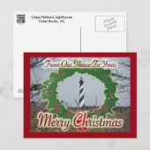 Vuurtoren uit ons huis: prettige kerst feestdagenkaart (Voorkant / Achterkant)