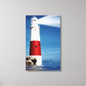 Vuurtoren uitkijk op zee canvas afdruk (Voorkant)
