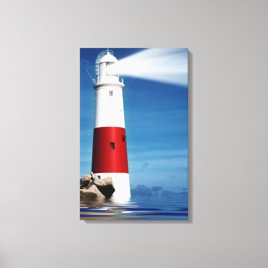 Vuurtoren uitkijk op zee canvas afdruk (Voorkant)