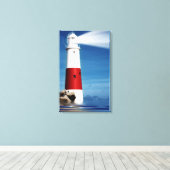 Vuurtoren uitkijk op zee canvas afdruk (Insitu (Houten vloer))