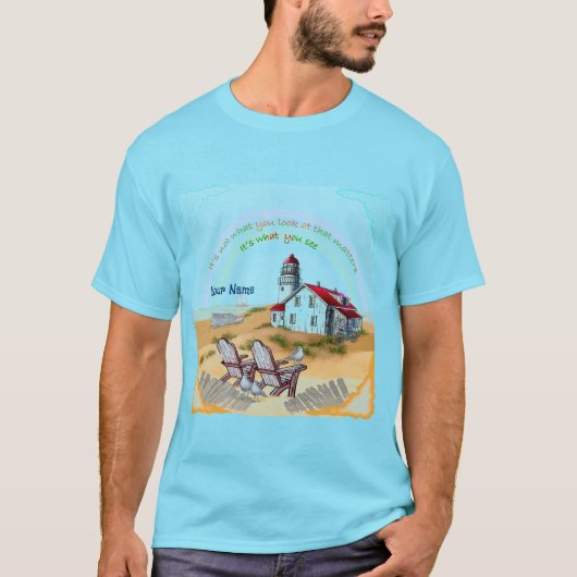 Vuurtoren Uitzicht T-Shirt (Voorkant)