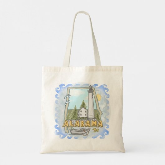 vuurtoren van Alabama Tote Bag (Achterkant)