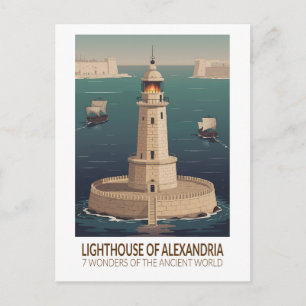 Vuurtoren van Alexandrië 7 Wereldwonderen Briefkaart