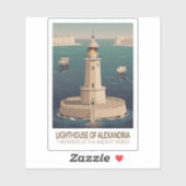 Vuurtoren van Alexandrië 7 Wereldwonderen Sticker (Vel)