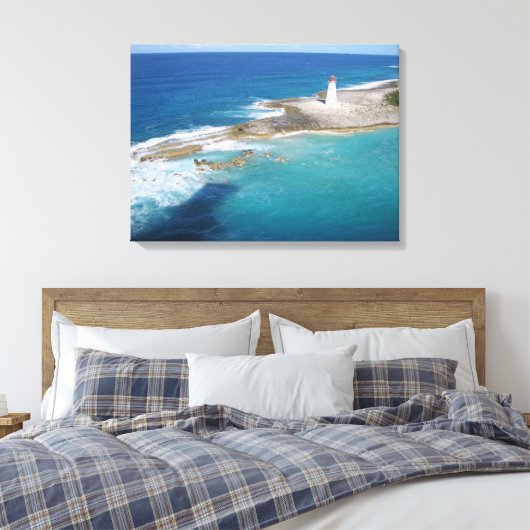 vuurtoren van Bahamas Canvas Afdruk (Insitu (Slaapkamer))