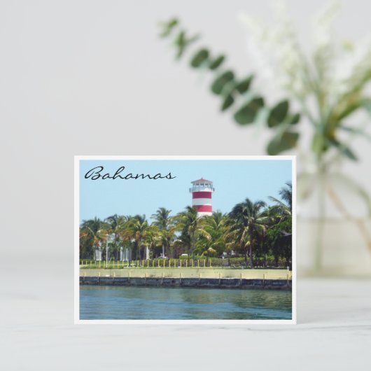 vuurtoren van bahamas grens briefkaart (Staand voorkant)