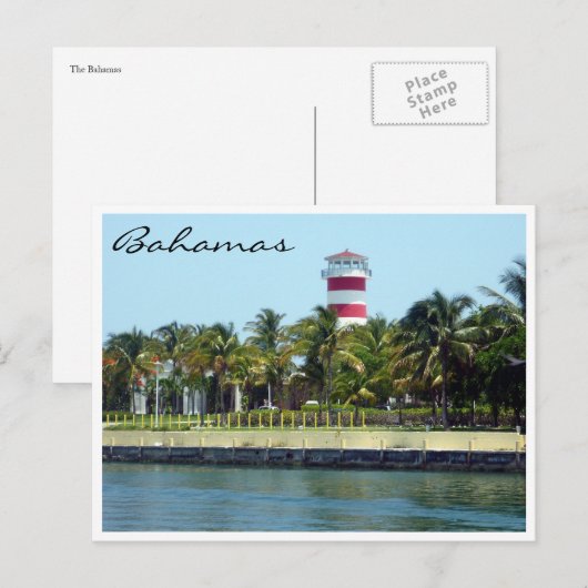vuurtoren van bahamas grens briefkaart (Voorkant / Achterkant)