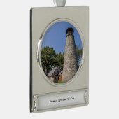 vuurtoren van Barcelona Verzilverd Banner Ornament (Rechts)