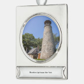 vuurtoren van Barcelona Verzilverd Banner Ornament (Links)