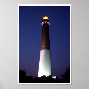 vuurtoren van Barnegat bij nacht Poster