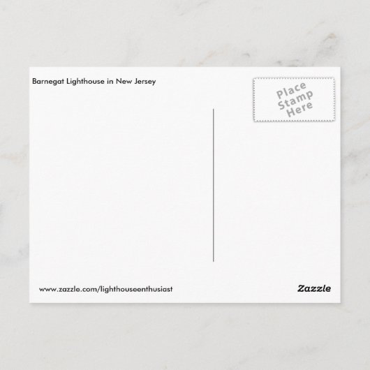 vuurtoren van Barnegat Briefkaart (Achterkant)