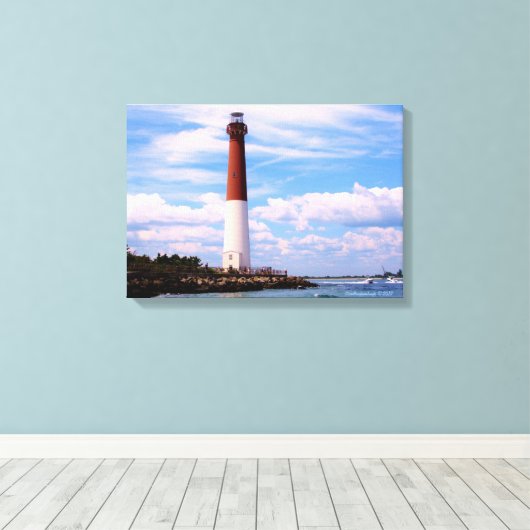 vuurtoren van Barnegat Canvas Afdruk (Insitu (Houten vloer))