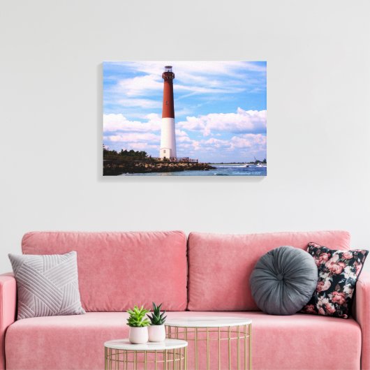 vuurtoren van Barnegat Canvas Afdruk (Insitu (Woonkamer))