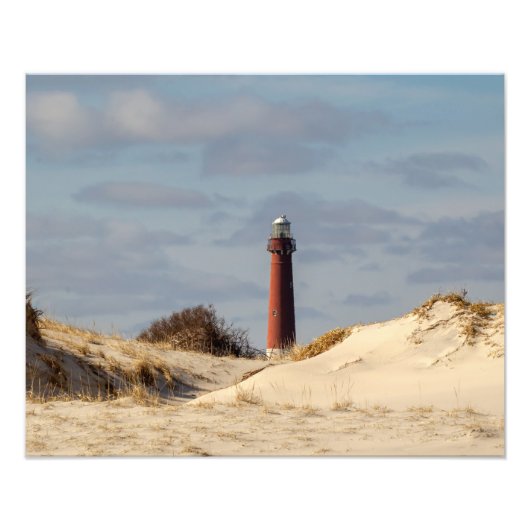 vuurtoren van Barnegat Foto Afdruk (Voorkant)