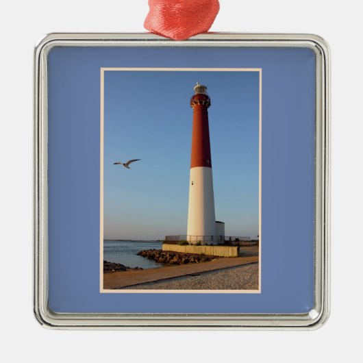 vuurtoren van Barnegat Metalen Ornament (Voorkant)