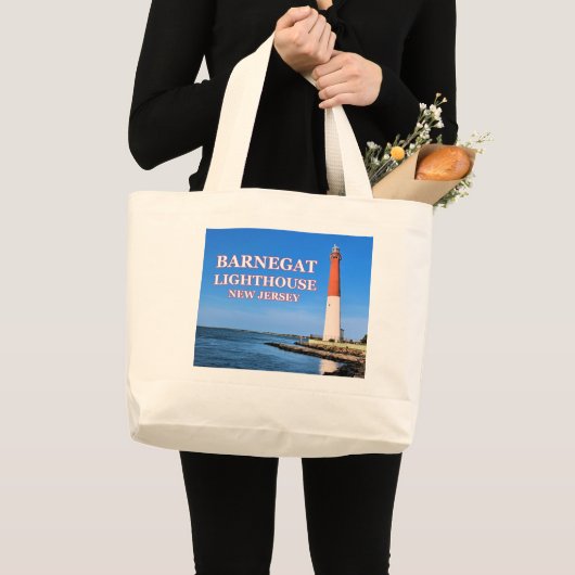 vuurtoren van Barnegat, New Jersey Grote Tote Bag (Voorkant (product))