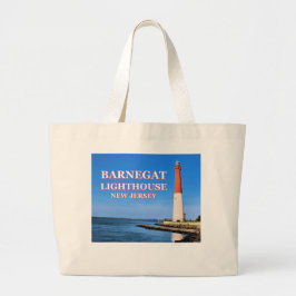 vuurtoren van Barnegat, New Jersey Grote Tote Bag