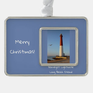 vuurtoren van Barnegat Verzilverd Omlijst Ornament
