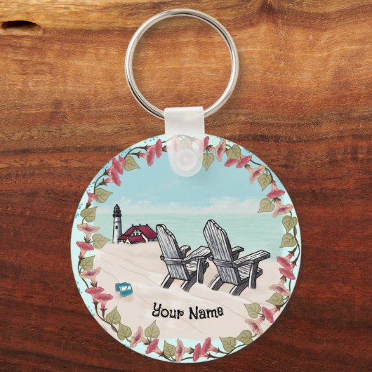 vuurtoren van beach Chairs Sleutelhanger (Voorkant)