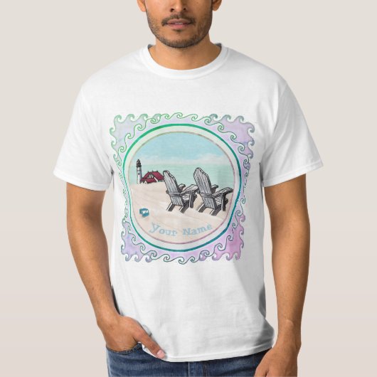 Vuurtoren van Beach Chairs T-shirt (Voorkant)