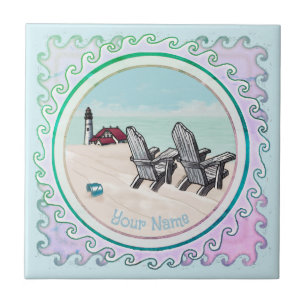 vuurtoren van beach Chairs Tegeltje