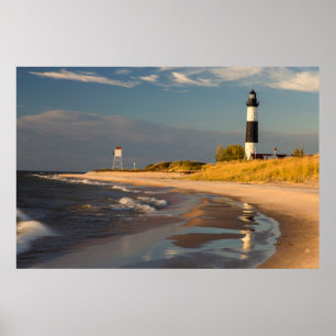 Vuurtoren van Big Sable Point aan Lake Michigan 2 Poster