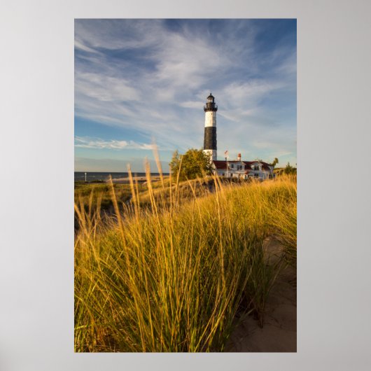 Vuurtoren van Big Sable Point aan Lake Michigan Poster (Voorkant)