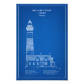 Vuurtoren van Big Sable Point - Michigan – AD Foto Afdruk (Voorkant)