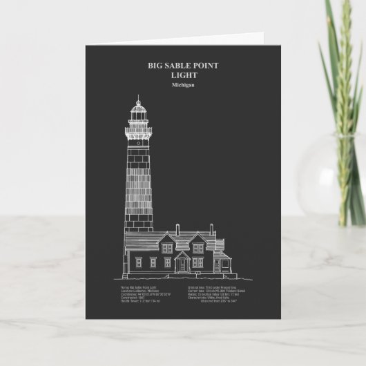 Vuurtoren van Big Sable Point - Michigan - PD Bedankkaart (Voorkant)