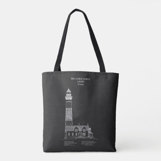 Vuurtoren van Big Sable Point - Michigan - PD Tote Bag (Achterkant)