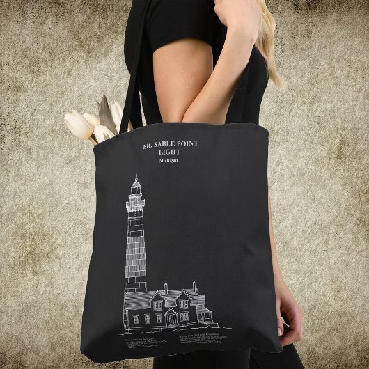 Vuurtoren van Big Sable Point - Michigan – PD Tote Bag