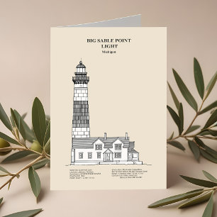 Vuurtoren van Big Sable Point - Michigan - SBD Bedankkaart