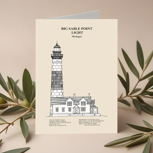 Vuurtoren van Big Sable Point - Michigan - SBD Bedankkaart