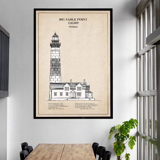 Vuurtoren van Big Sable Point - Michigan - SBD Canvas Afdruk