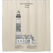 Vuurtoren van Big Sable Point - Michigan - SBD Douchegordijn (Voorkant)
