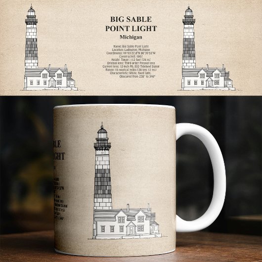 Vuurtoren van Big Sable Point - Michigan - SBD Koffiemok