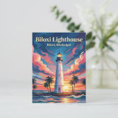 Vuurtoren van Biloxi Mississippi Briefkaart (Staand voorkant)