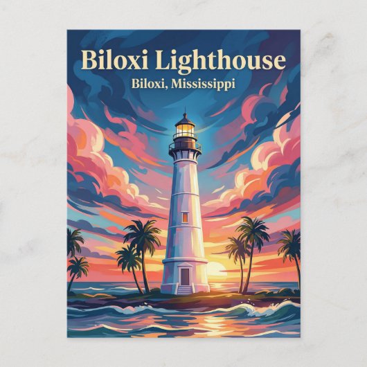 Vuurtoren van Biloxi Mississippi Briefkaart (Voorkant)