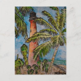 vuurtoren van biscayne cape florida briefkaart